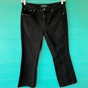 LRL RALPH LAUREN BLACK FLARE JEANS SIZE 12 EUC